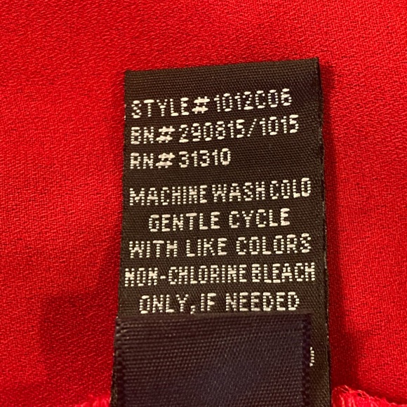 BCX by Macy's Red Blouse, V-Neck Front, Lattice & V-Neck Back, Size XL - Picture 13 of 13